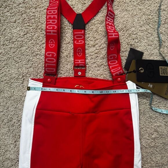 GOLDBERGH WOMEN'S HIGH END SALOPETTE SKI PANTS BIB FLAME RED NWT US 10 - Picture 6 of 9